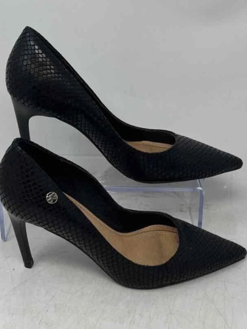 Bottero Womens Black Leather Pointed Toe Slip-On Stiletto Pump Heels Size 6